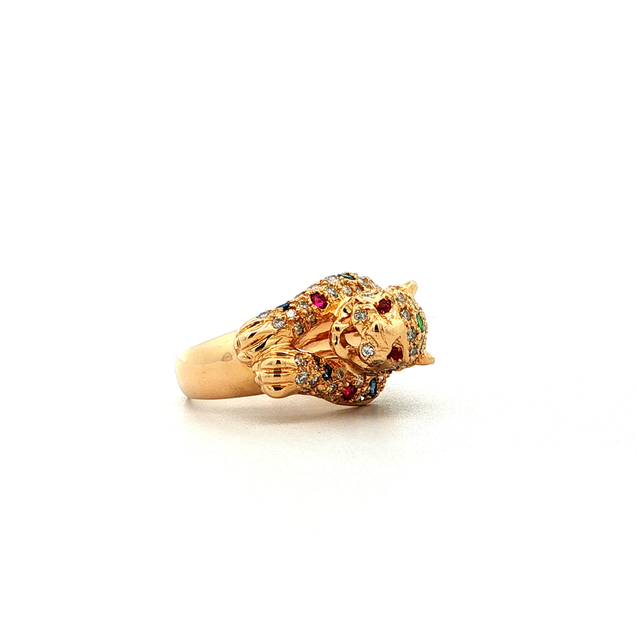"Wild & Precious" - Vintage Ring mit Panther Motiv in 18kt Gelbgold mit Brillanten - Juwelier Steiger