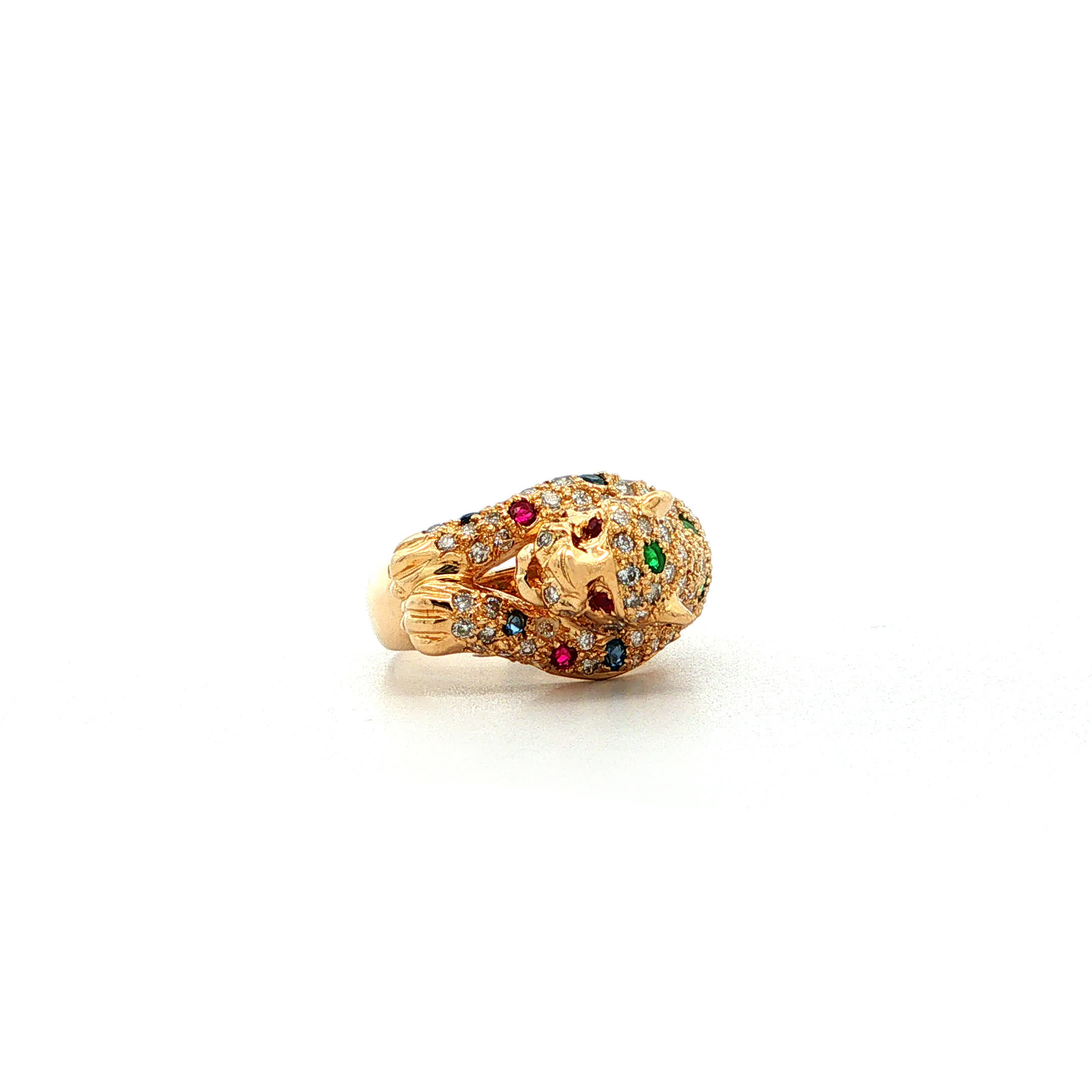"Wild & Precious" - Vintage Ring mit Panther Motiv in 18kt Gelbgold mit Brillanten - Juwelier Steiger